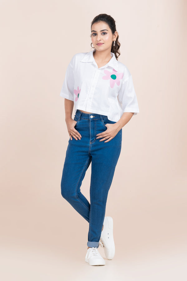 SHIRT STYLE CROP TOP