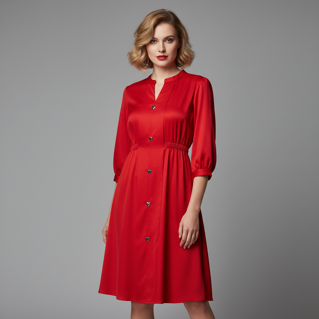 Heart-Accent Smocked Waist Maxi Dress WK-669