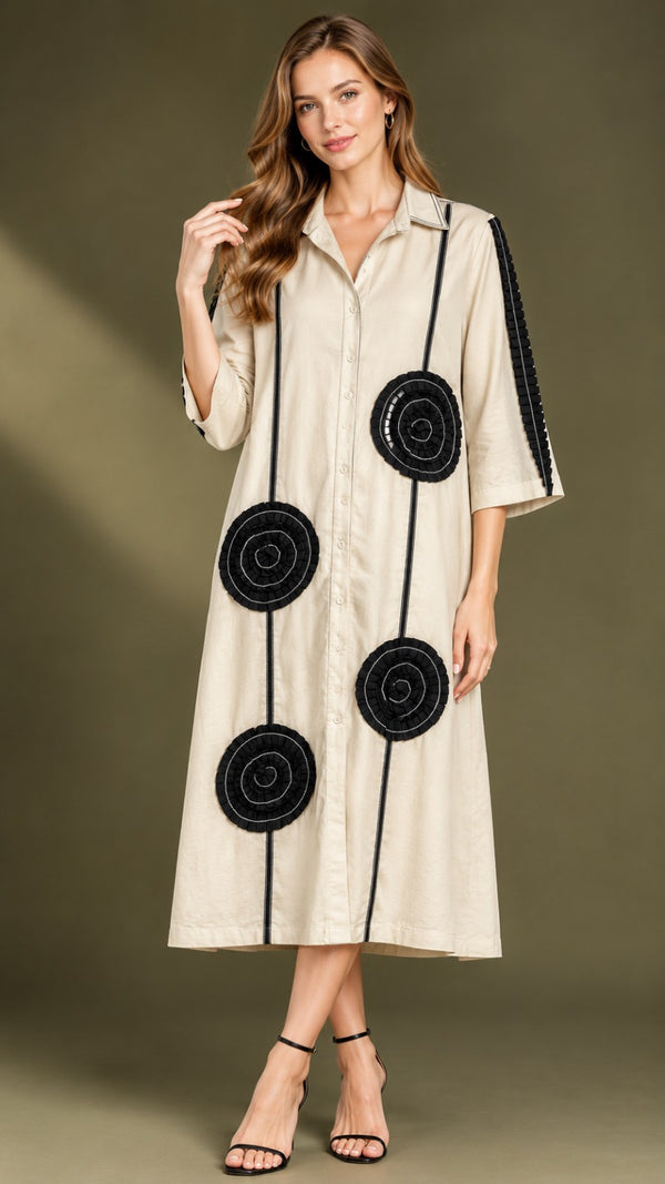 Spiral Motif Tunic Dress WK-1016