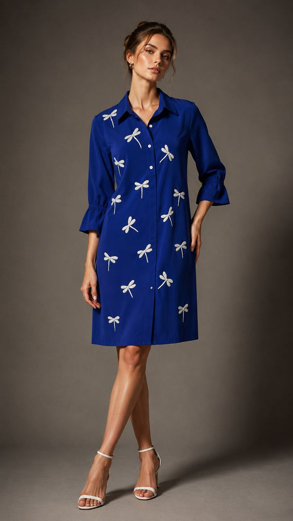 Dragonfly Embroidered Dress WK-1037