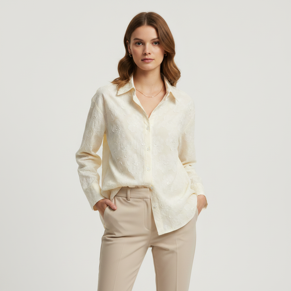 Vanilla Bloom Embossed Shirt