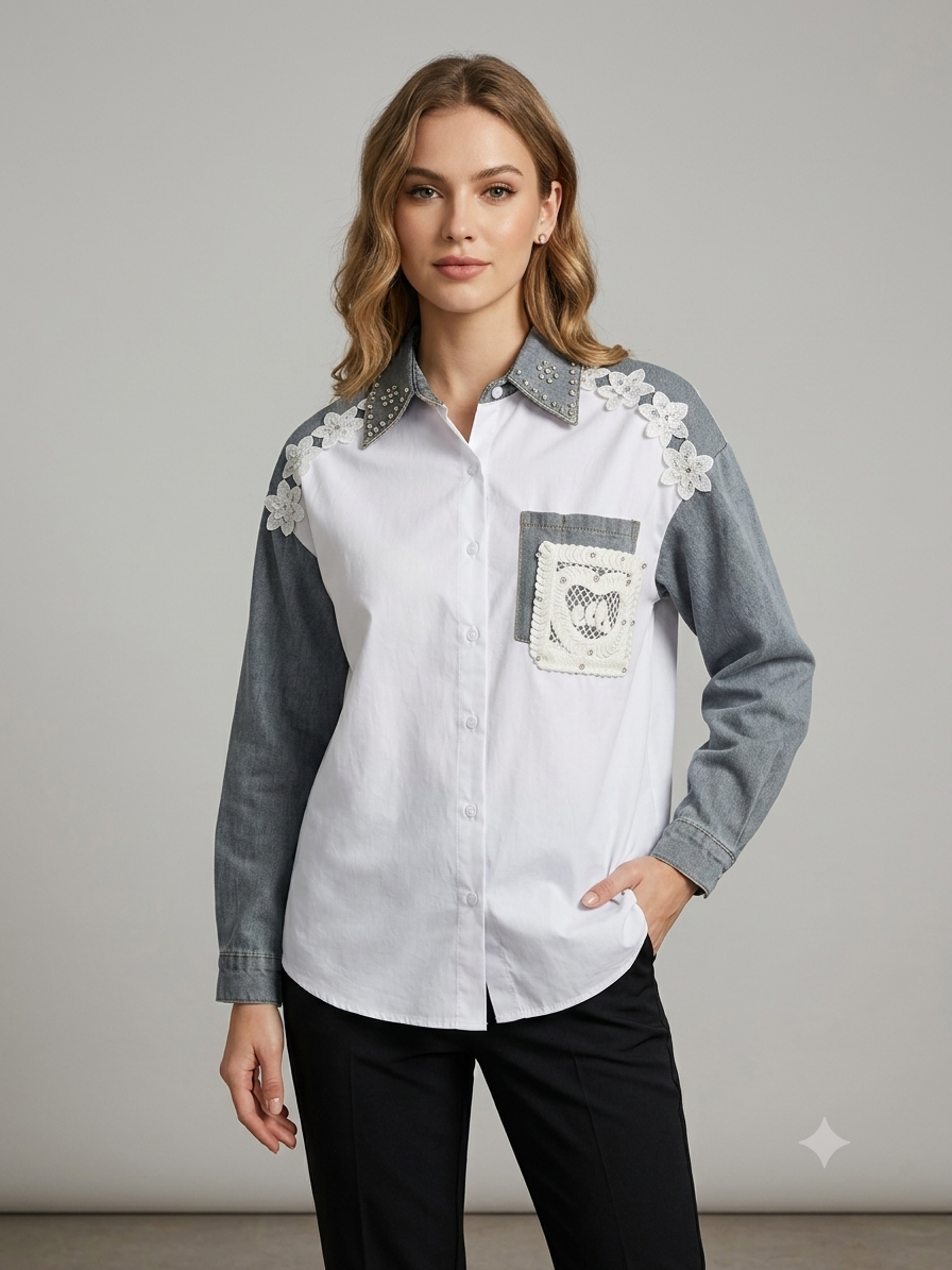 Floral Bloom Contrast Shirt
