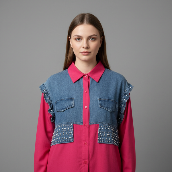 Pop-Color Pearl Hybrid Shirt