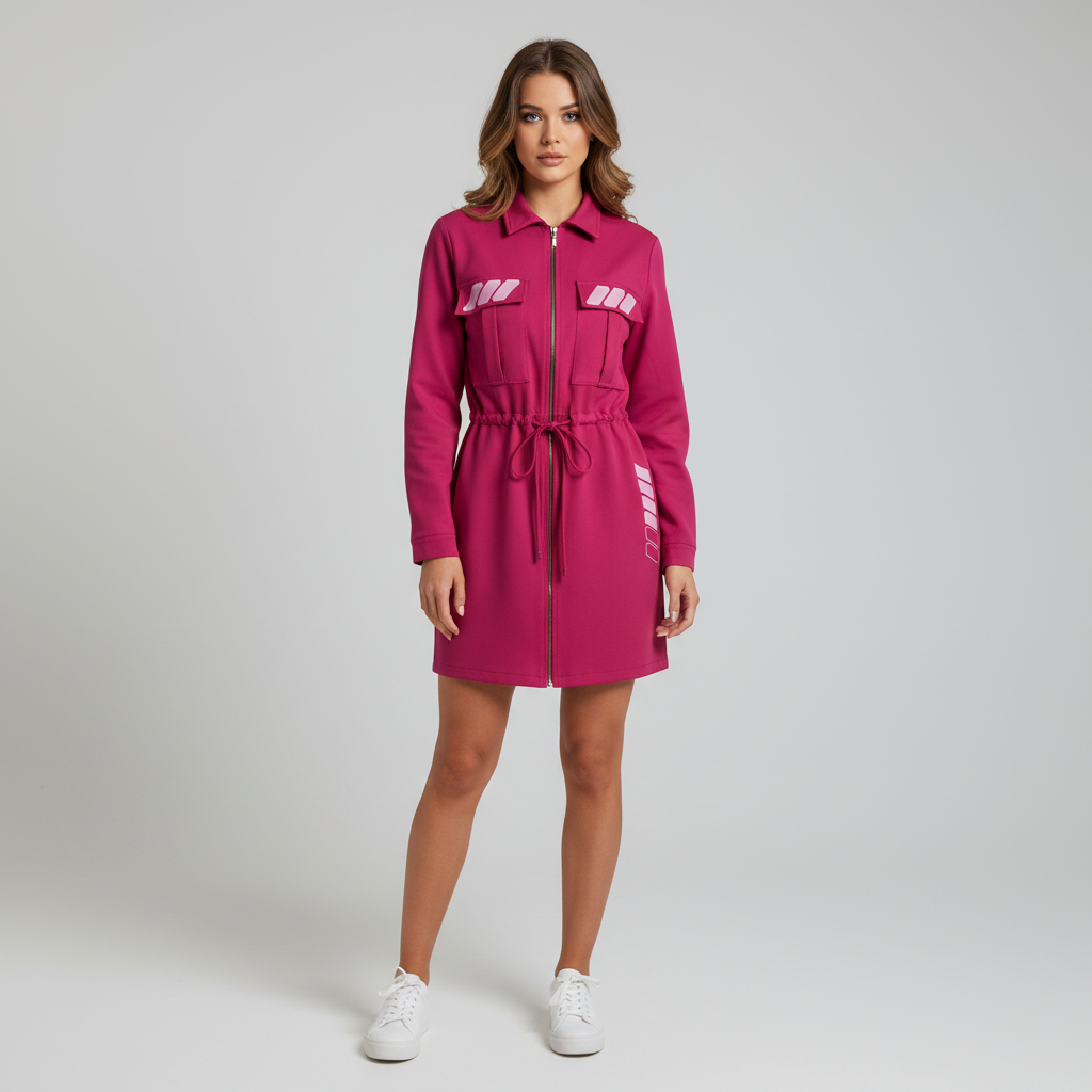 Drawstring Utility Dress WK-502