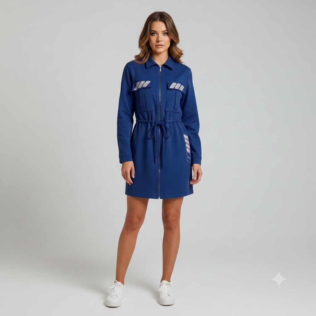 Drawstring Utility Dress WK-502