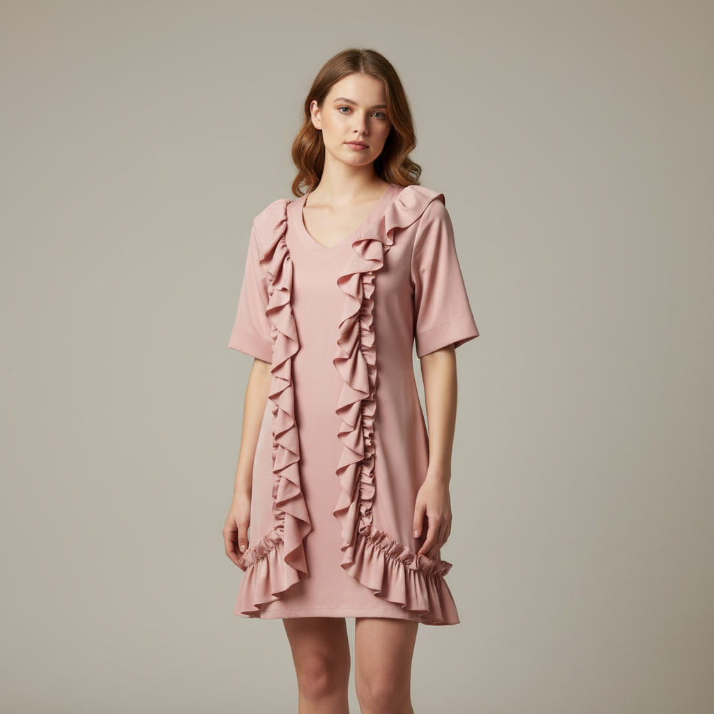 Cascade Ruffle A-Line Dress WK-503
