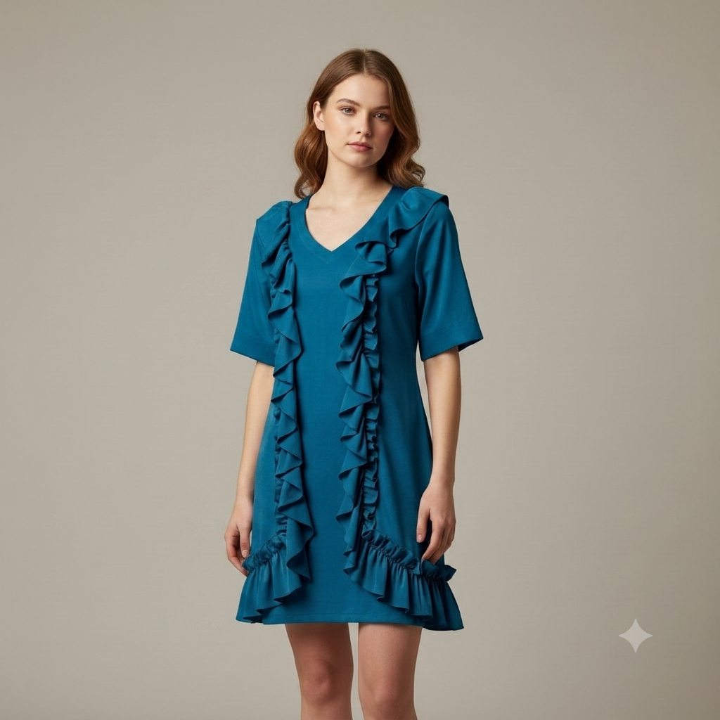 Cascade Ruffle A-Line Dress WK-503