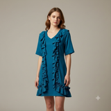 Cascade Ruffle A-Line Dress WK-503