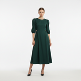 Cinch-Waist Cutout Midi Dress WK-671