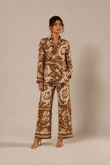 Mocha Bloom Co-Ord Set WK-701
