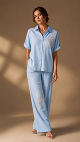 Soft Petal Embellished Co-Ord WK-704