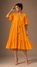 Schiffli Midi Dress WK-721
