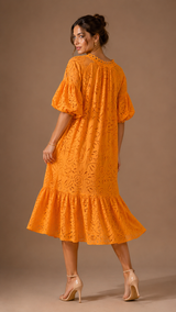 Schiffli Midi Dress WK-721