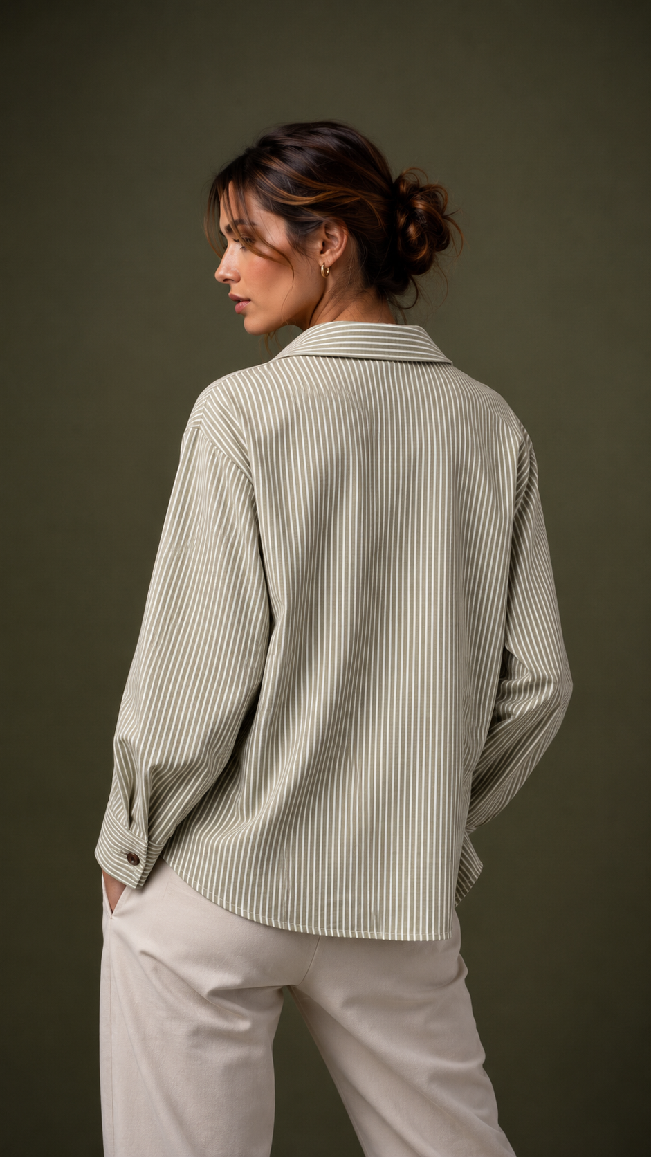 Riviera Crochet Patch Striped Shirt WK-739