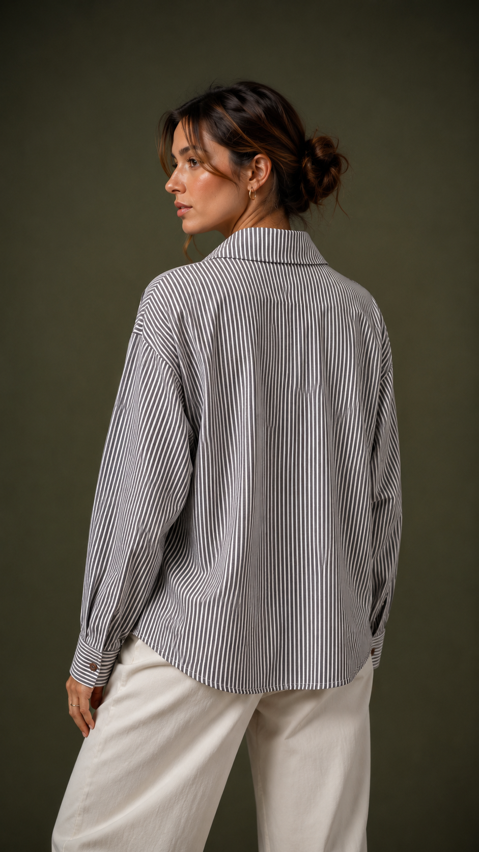 Riviera Crochet Patch Striped Shirt WK-739