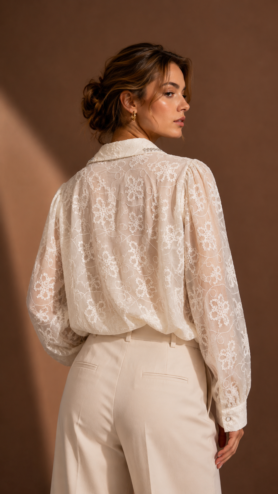Riviera Crochet Patch Striped Shirt WK-743