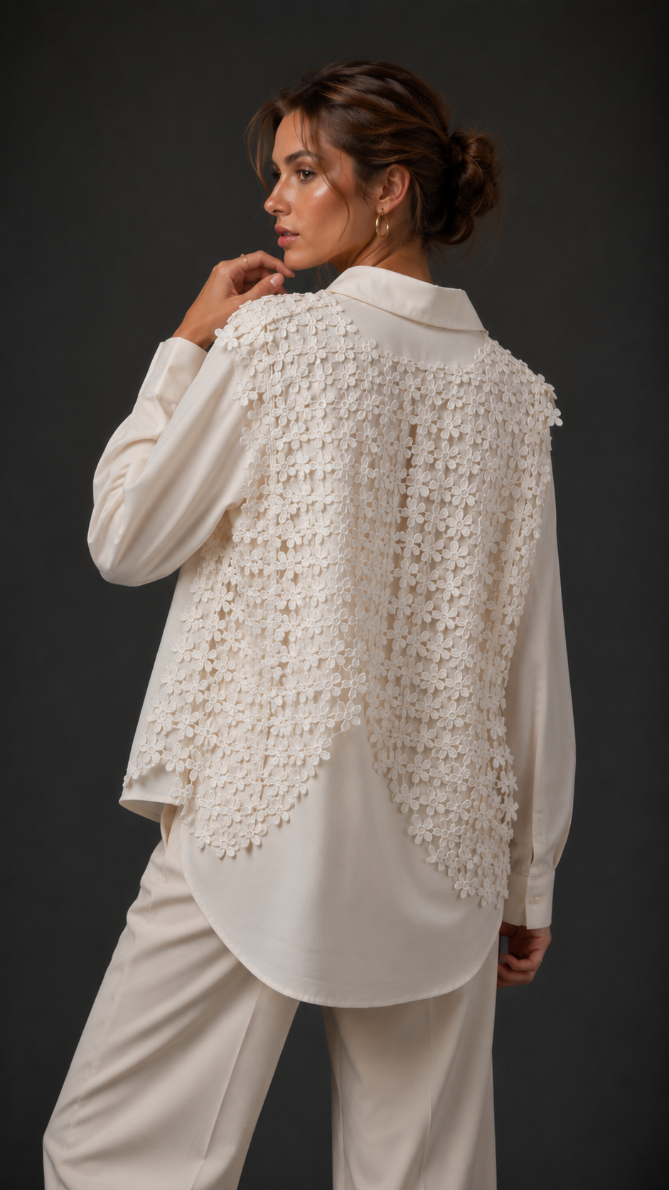 Freya Crochet Vest 2-in-1 Shirt Set WK-748