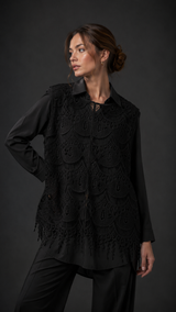 Freya Crochet Vest 2-in-1 Shirt Set WK-748