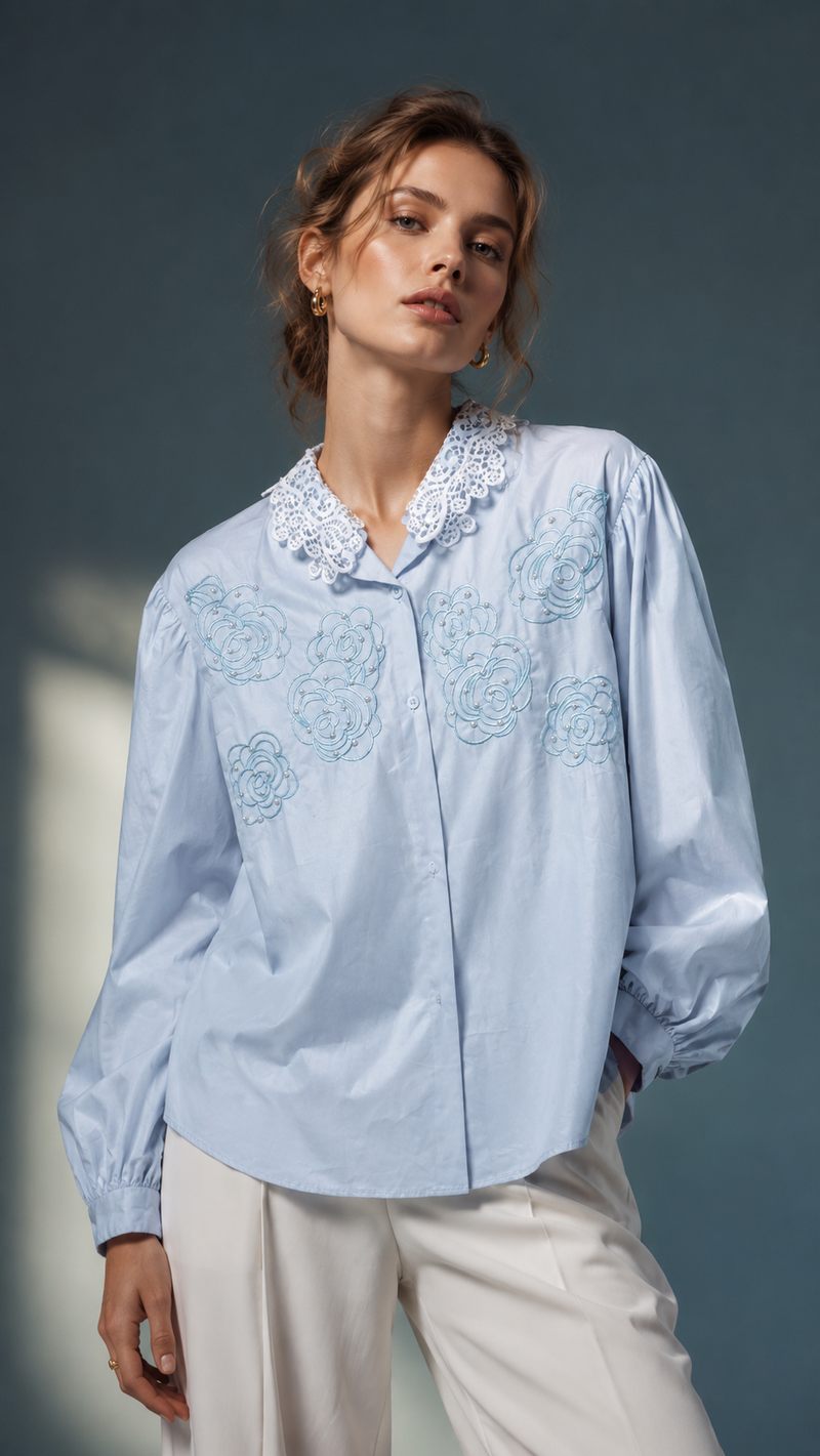 Pearl-Embellished Floral Shirt

Vin
