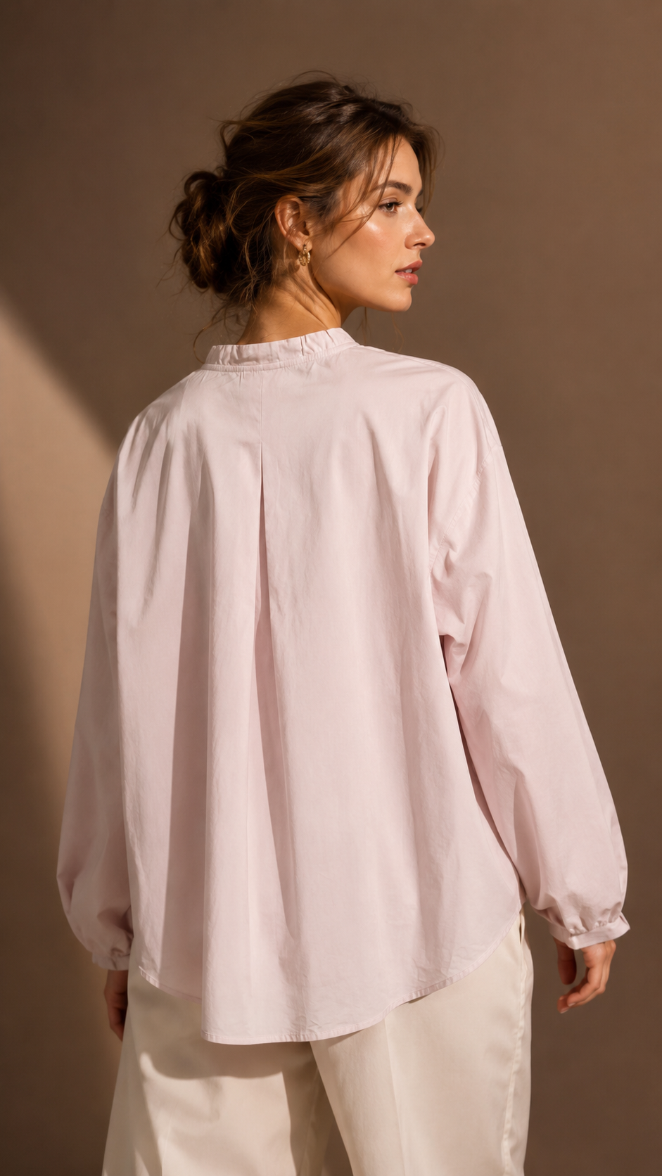 Ruffled Collar Organza Flower Shirt WK-812