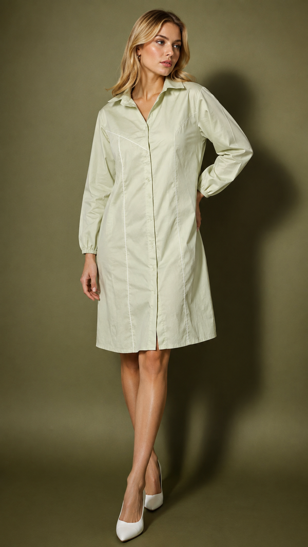 Ivory Linework Dress WK-985