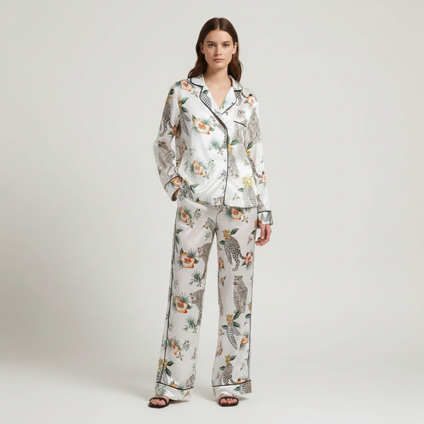 Ivory Leopard & Floral Nightsuit