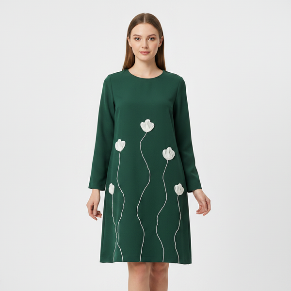 Green Flower Design Dress