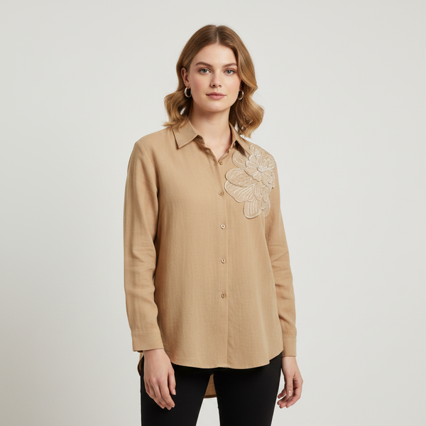 Light Brown Flower Shirt