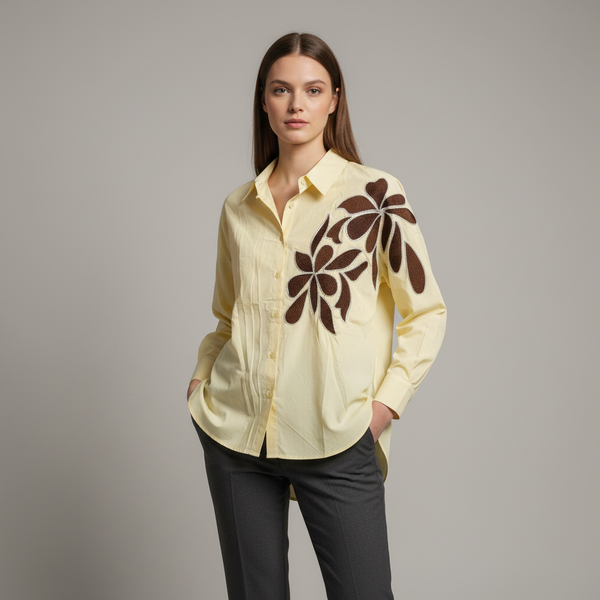 Light Yellow Floral Shirt