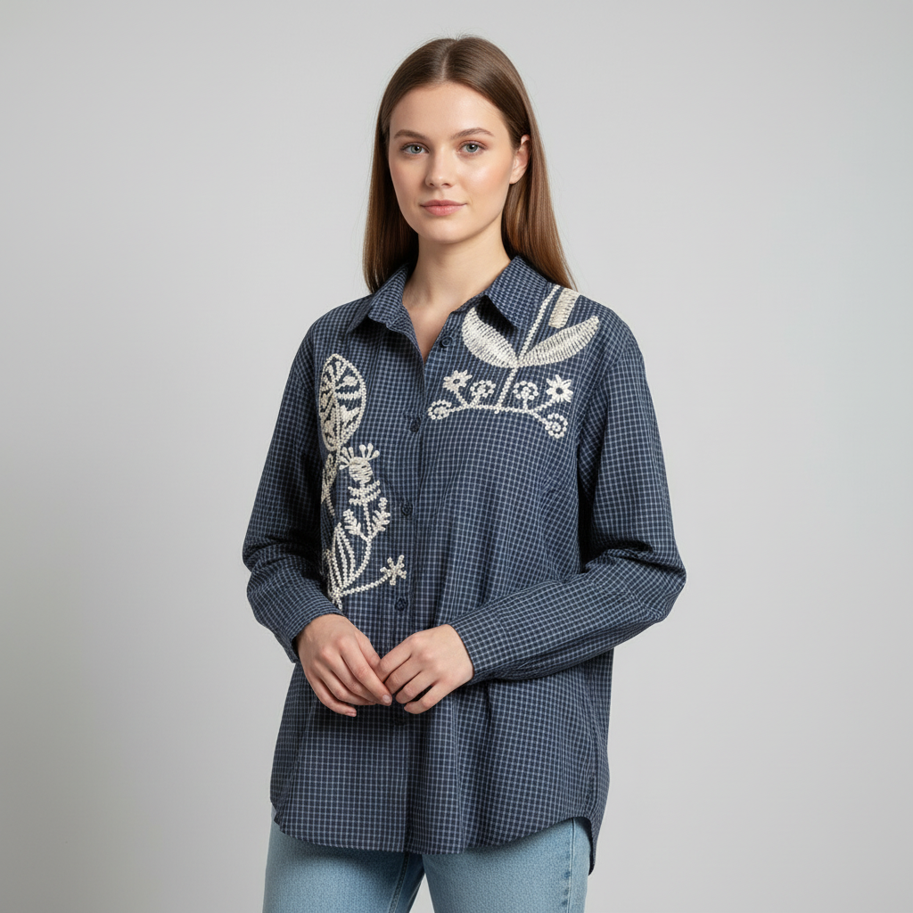 Navy Blue Desing Shirt
