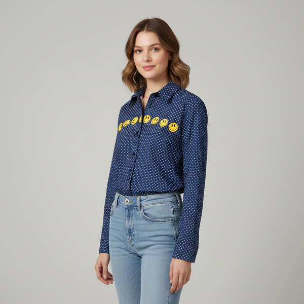 Blue Smiley Shirt