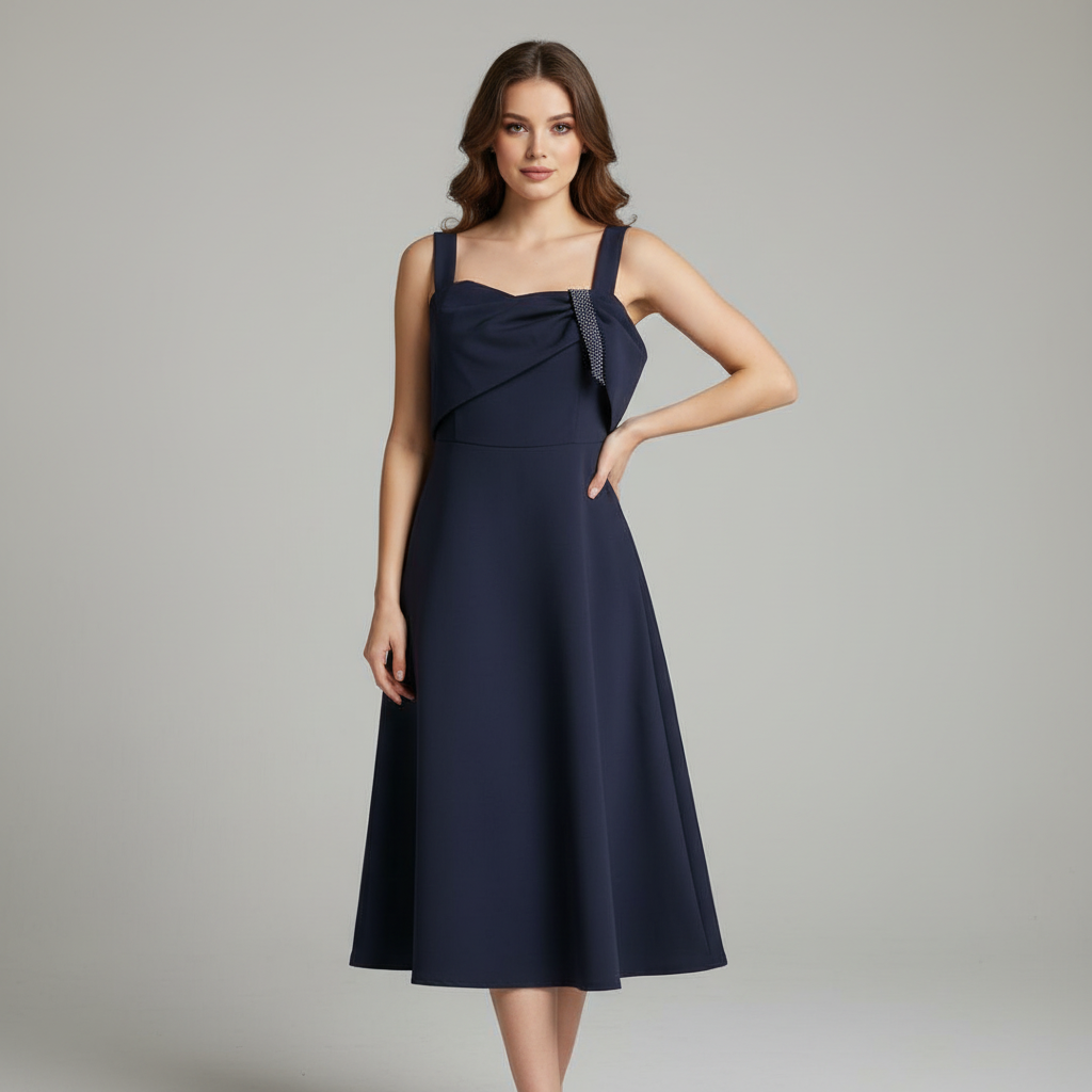 The Midnight Drape Midi (Navy)