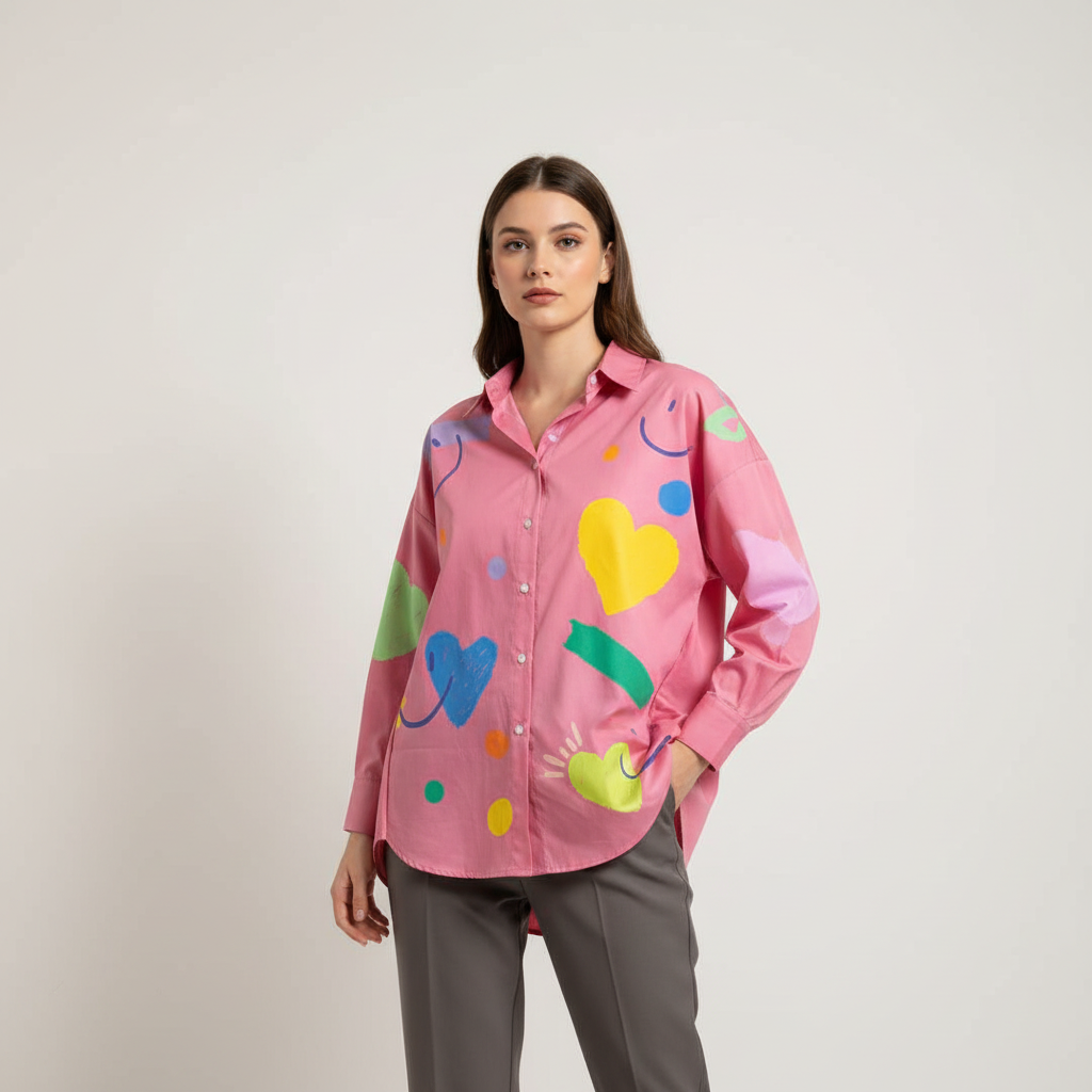 Multi Design Pink Shirt