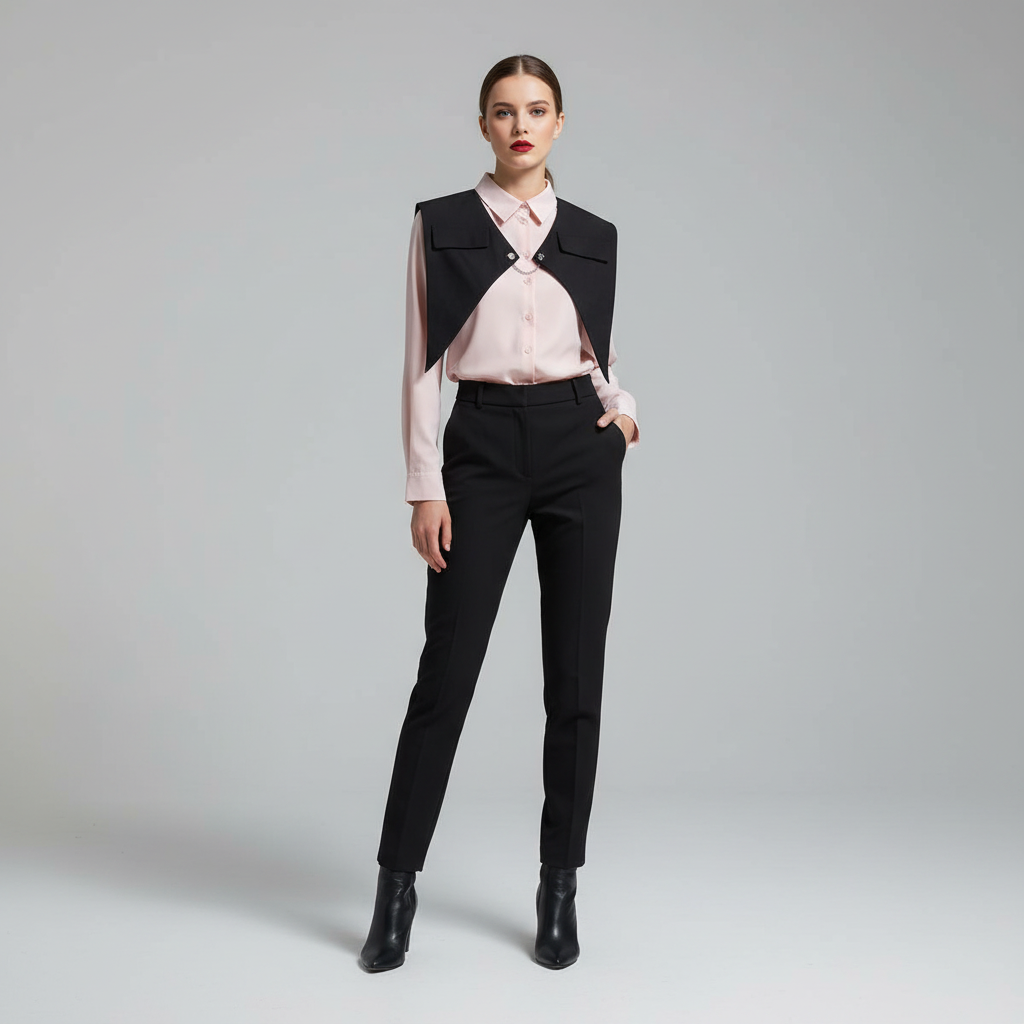 Blush Pink And Classic Black Shirt
