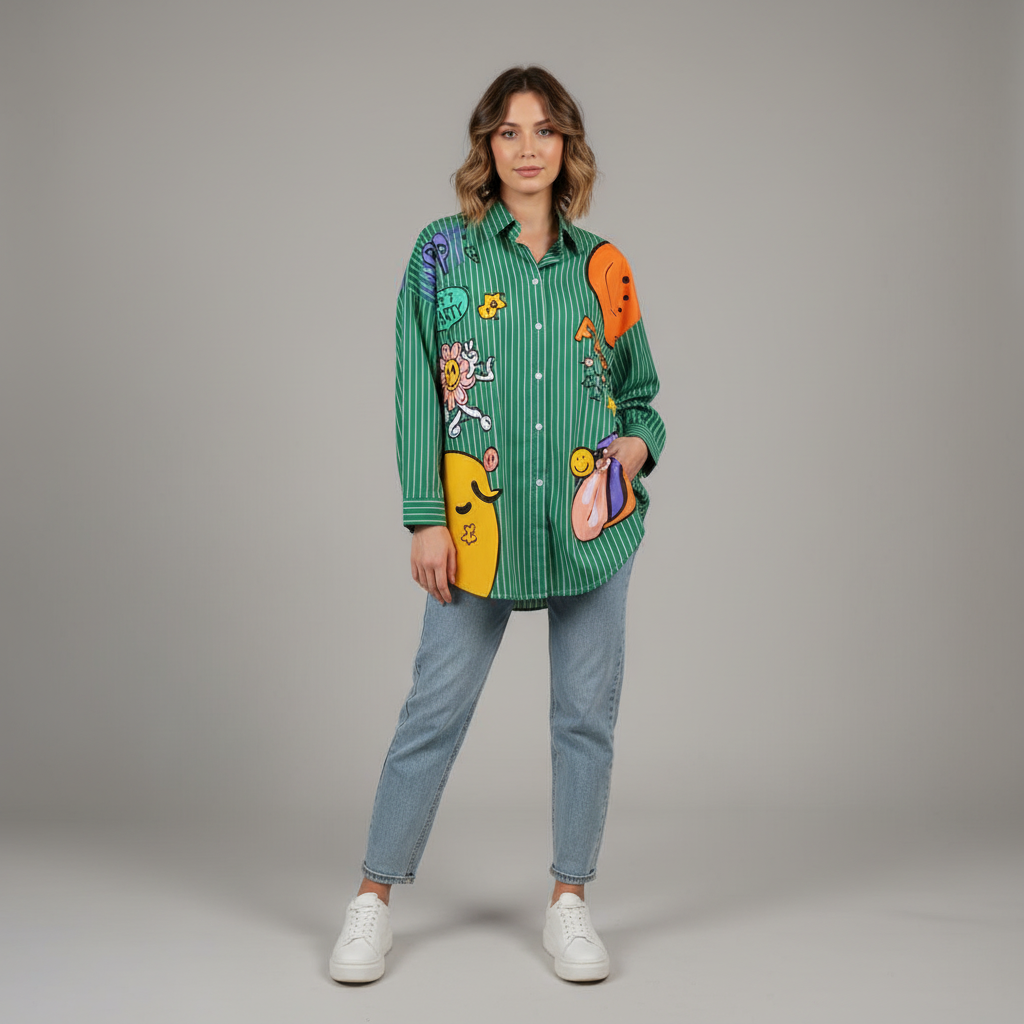 Strips Green Funky Shirt