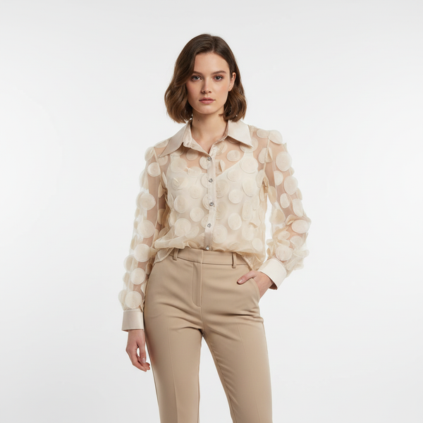 Elegant Polka Organza Shirt